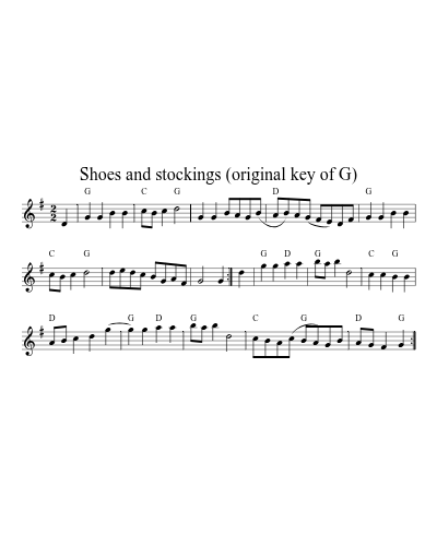 Shoes and stockings (original key of G)