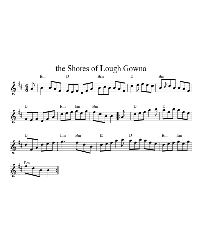 the Shores of Lough Gowna sheet music preview