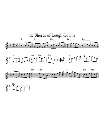 the Shores of Lough Gowna (Version 2) sheet music preview