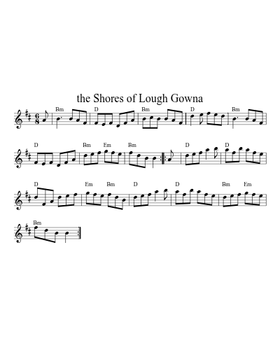 the Shores of Lough Gowna (Version 5) sheet music preview