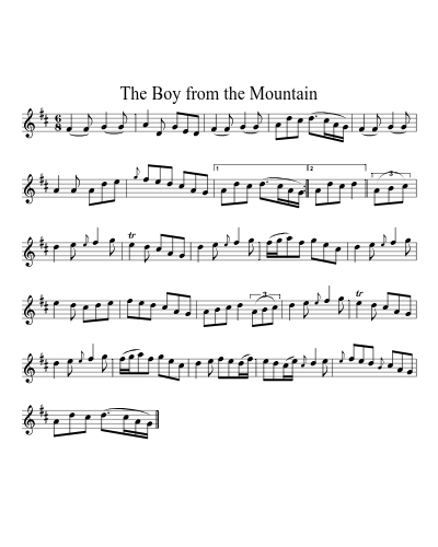 The Boy from the Mountain sheet music preview