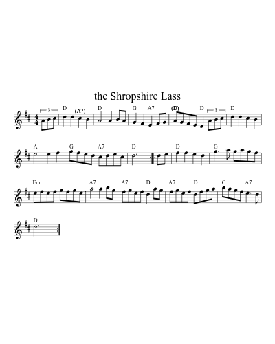 the Shropshire Lass sheet music preview