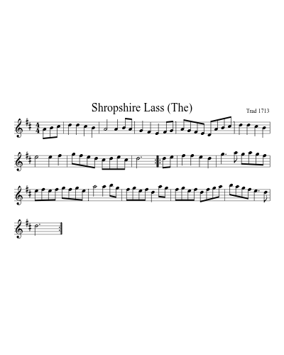 Shropshire Lass (The) (Version 7) sheet music preview