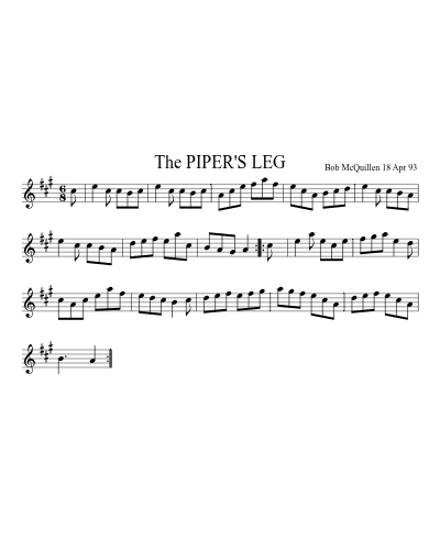 The PIPER'S LEG sheet music preview
