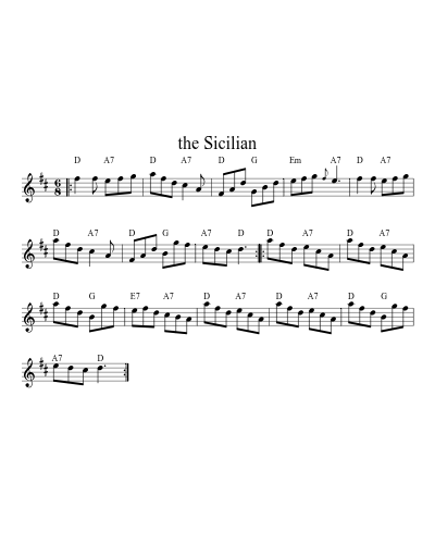 the Sicilian sheet music preview