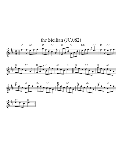 the Sicilian (JC.082) (Version 2) sheet music preview