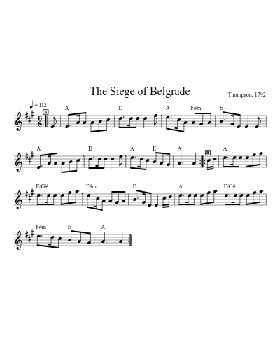 The Siege of Belgrade sheet music preview