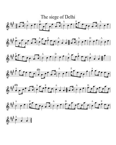 The siege of Delhi (Version 2) sheet music preview