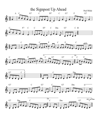 the Signpost Up Ahead sheet music preview