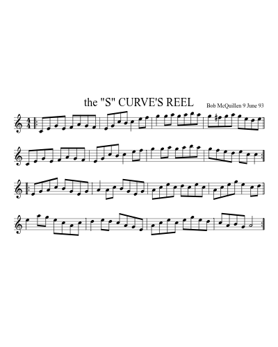 the "S" CURVE'S REEL sheet music preview