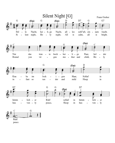 Silent Night [G] sheet music preview