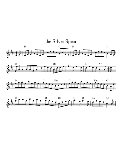 The silver spear (Version 7) sheet music preview
