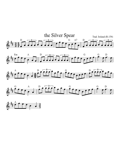 The silver spear (Version 9) sheet music preview