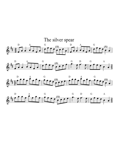 The silver spear (Version 16) sheet music preview