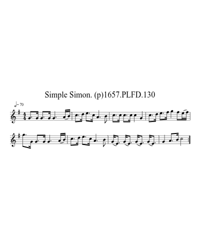Simple Simon. (p)1657.PLFD.130 sheet music preview