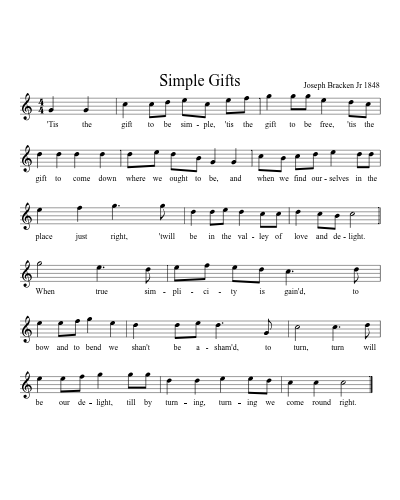 Simple Gifts (Version 8)