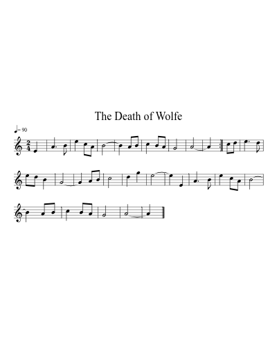 the Death of Wolfe (Singles) sheet music preview