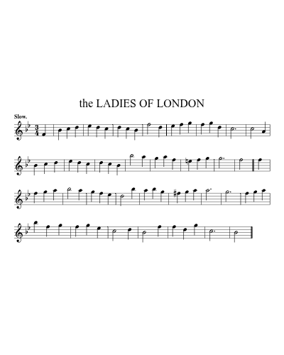 the LADIES OF LONDON sheet music preview