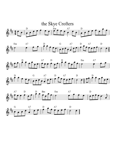 the Skye Crofters sheet music preview
