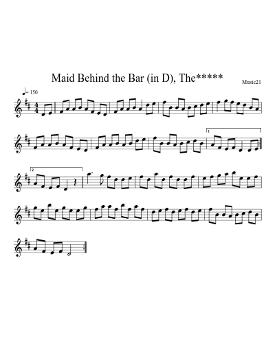 Maid Behind the Bar (in D), The*****