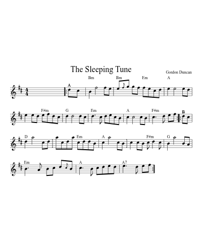 the Sleeping Tune (Version 2) sheet music preview