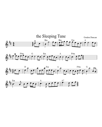 the Sleeping Tune (Version 3) sheet music preview