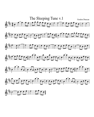 The Sleeping Tune  v.1 sheet music preview
