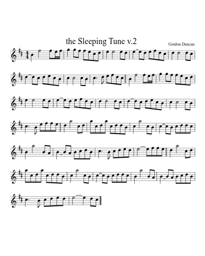 the Sleeping Tune  v.2 sheet music preview