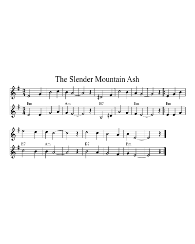 The Slender Mountain Ash (Slender Mountain Ash) sheet music preview