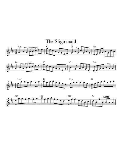 The Sligo maid (Version 5) sheet music preview