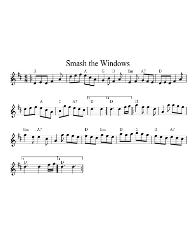Smash the Windows (Version 23) sheet music preview