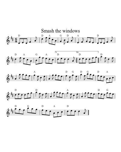 Smash the Windows (Version 24) sheet music preview