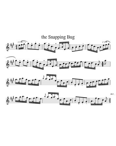 the Snapping Bug sheet music preview