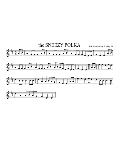 the SNEEZY POLKA (Sneezy Polka) sheet music preview