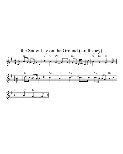 the Snow Lay on the Ground (strathspey) (Version 2) sheet music preview