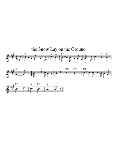 the Snow Lay on the Ground (Version 13) sheet music preview
