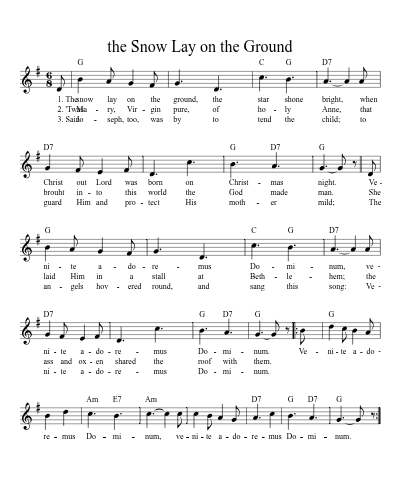 the Snow Lay on the Ground (Version 17) sheet music preview