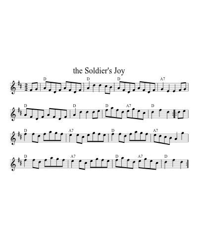 The soldier's joy (Version 12) sheet music preview
