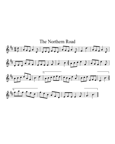The Northern Road sheet music preview