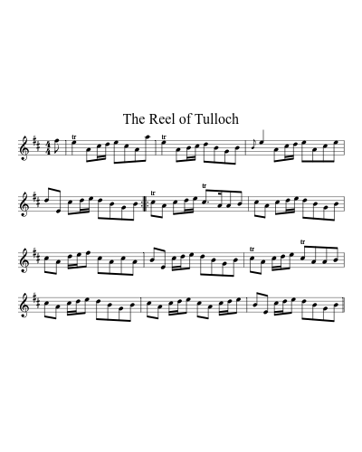 The Reel of Tulloch sheet music preview