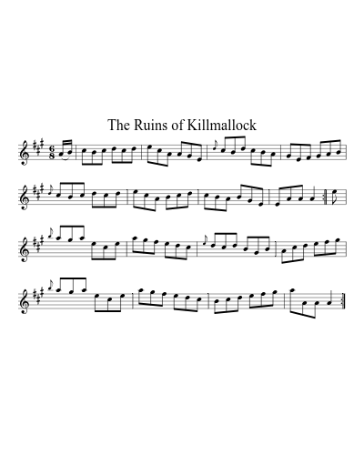 The Ruins of Killmallock sheet music preview