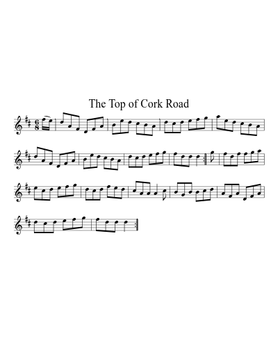 The Top of Cork Road (Version 2) sheet music preview