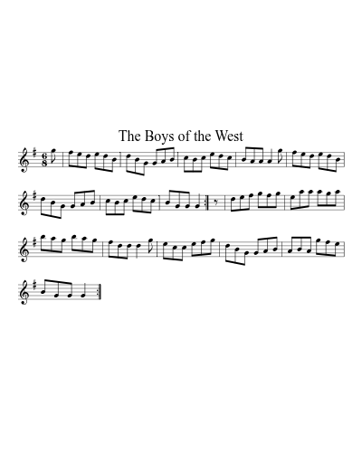 The Boys of the West sheet music preview