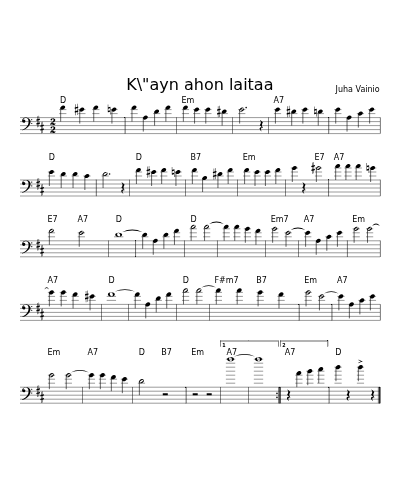K\"ayn ahon laitaa (Song3)