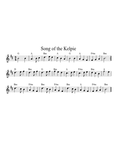 Song of the Kelpie sheet music preview
