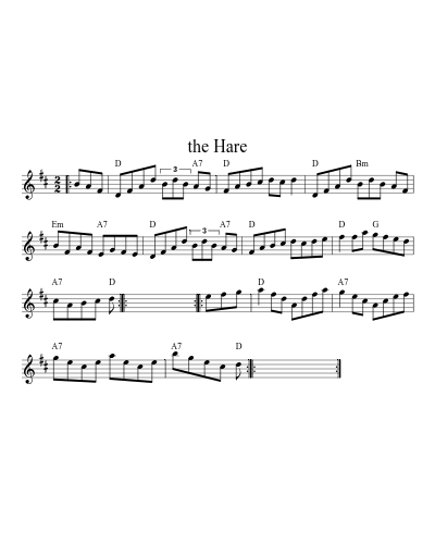 the Hare (Version 3) sheet music preview