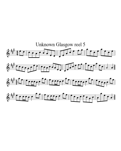 Unknown Glasgow reel 5 sheet music preview