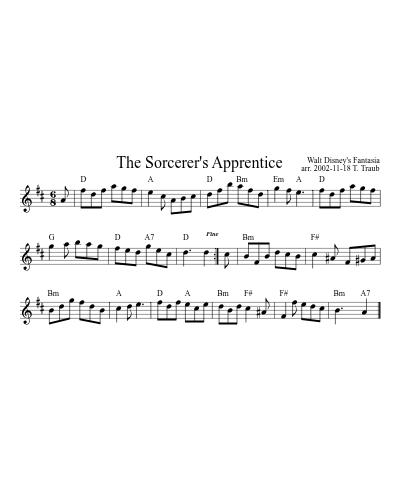 The Sorcerer's Apprentice (Version 2) sheet music preview