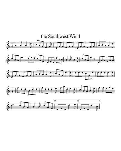 the Southwest Wind sheet music preview