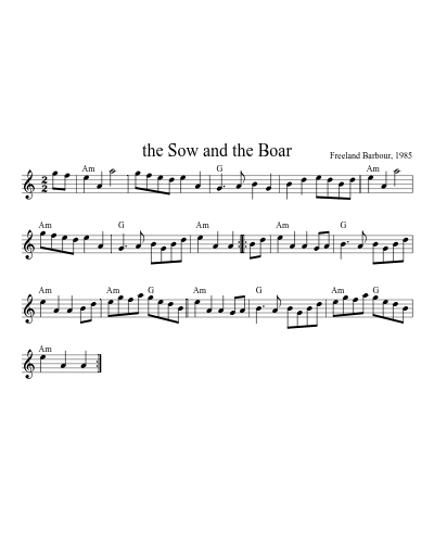 the Sow and the Boar (Version 3) sheet music preview